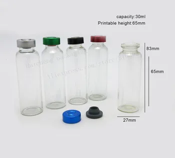 30 x 30 ML Tiszta Injekciós Üveg Üveg-Alumínium Flip Kap 1oz Üveg Üres Bőr Care Medicine üvegeket