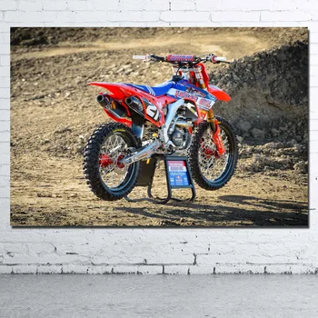 Honda Motocross dirt kerékpárok Sport Motoros Kép Wall Art Poszter Vászon Ruhát Nyomtatott Dekoratív festmények