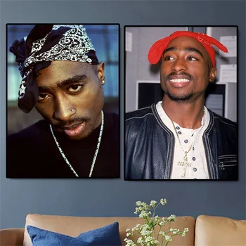 Híres Hip-Hop Énekes Tupac Shakur Vászon Festmény Amerikai Zene Csillagok, Poszterek, Nyomatok, Fali Kép Szoba lakberendezés