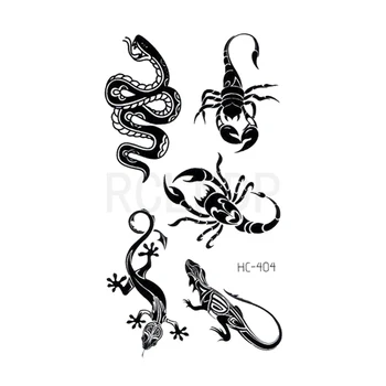 Vízálló Ideiglenes Tetoválás Matrica, Kígyó, Skorpió Gecko Állat Design Flash Tetoválás Hamis Tatto Kezét, Karját, Body Art Női Férfi